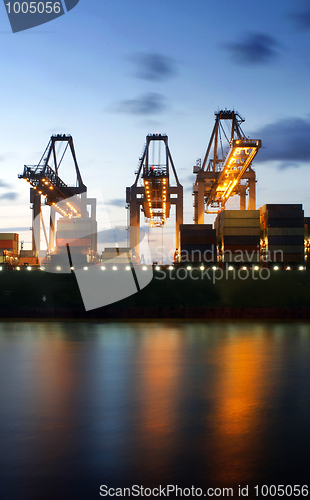 Image of Containership being unloaded