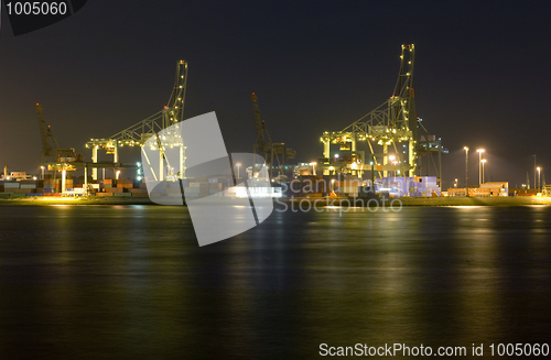 Image of Rotterdam Harbor at Night