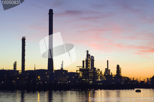 Image of Oil Refinery at sunset