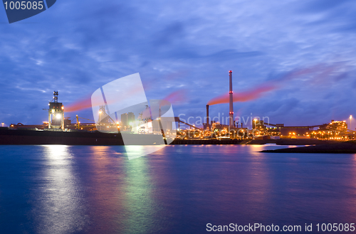 Image of Steel plant at night