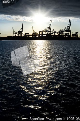 Image of Industrial harbor silhouette