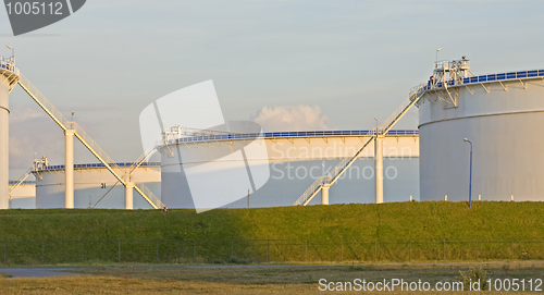 Image of Oil tanks in the evening light