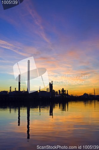 Image of Oil Refinery at sunset