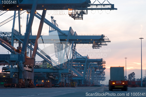 Image of Container Terminal at dusk