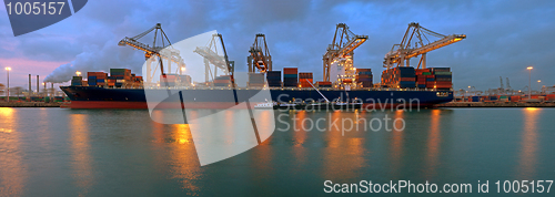 Image of Container terminal at night