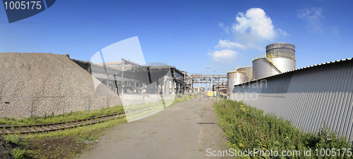 Image of Industrial ruin and new factory