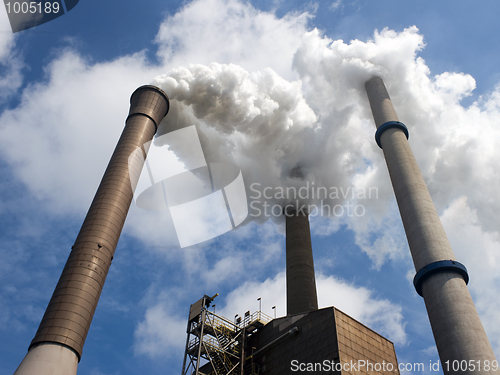 Image of Three Smoke Stacks in perspective