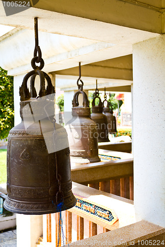 Image of Old bells in a buddhist temple of Thailand