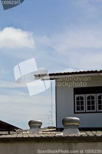 Image of Ventilation pipes on a roof