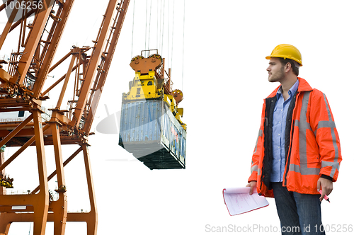 Image of Customs Control inspecting at a commercial harbor