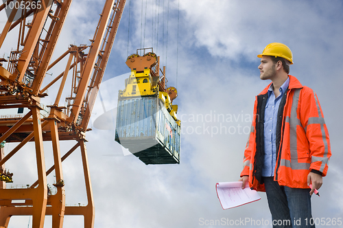 Image of Customs Control inspecting at a commercial harbor