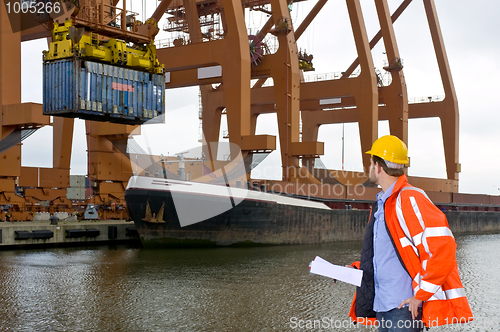 Image of Customs Control at an industrial Harbor