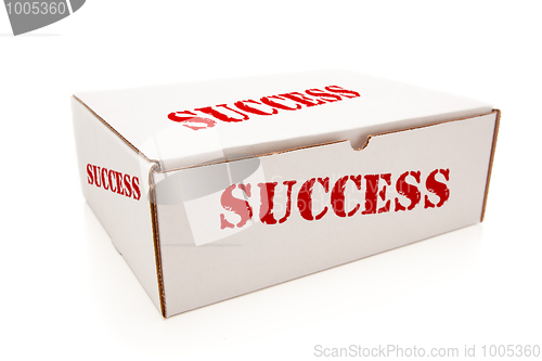 Image of White Box with Success on Sides Isolated