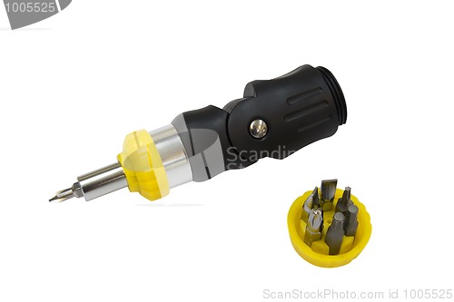 Image of Screwdriver with set of nozzles