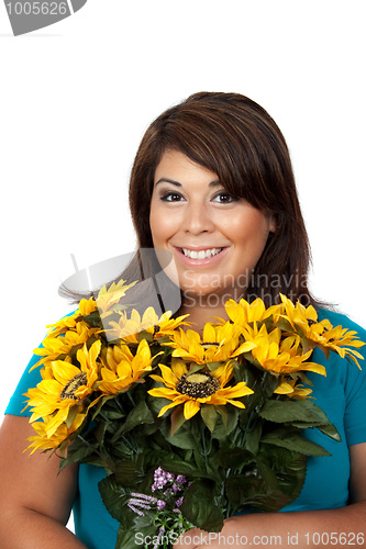 Image of Woman With Flowers
