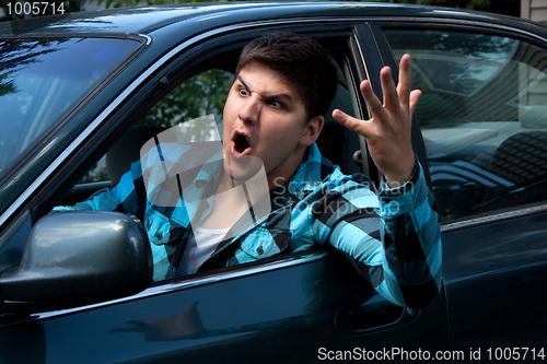 Image of Man Expressing Road Rage