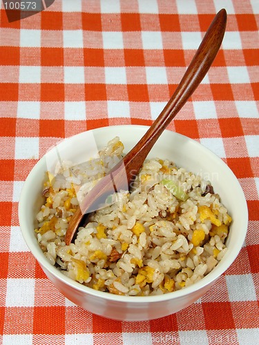 Image of Bowl with Chinese rice on a table