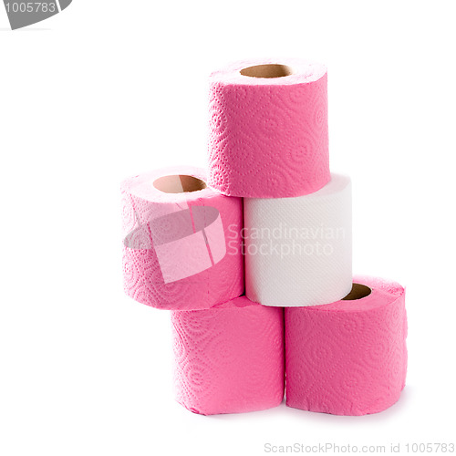 Image of five toilet paper rolls