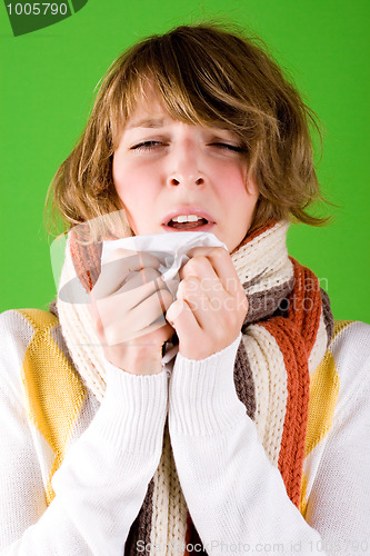 Image of girl sneezes