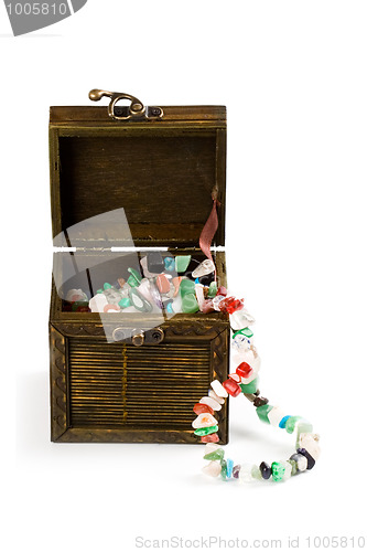 Image of wooden box with fashion beads