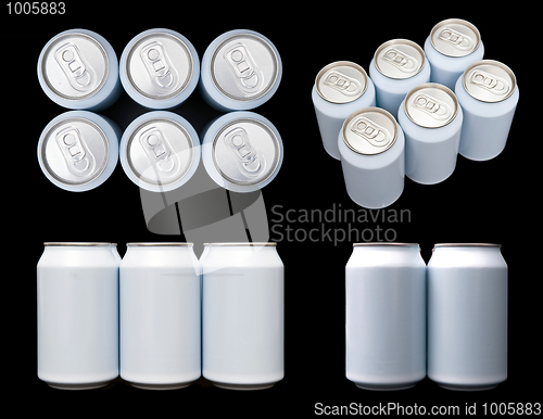 Image of Projections of a six pack blank beverage cans