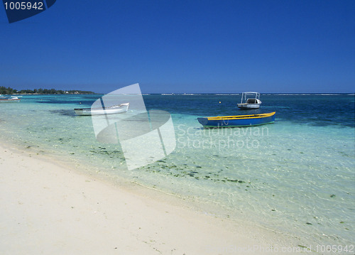 Image of Grand Baie beach and lagoon Mauritius Island