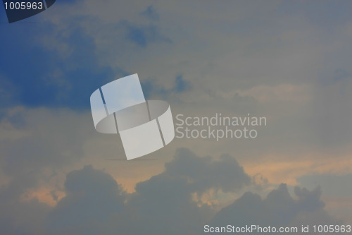 Image of Background of sky with thunderclouds.