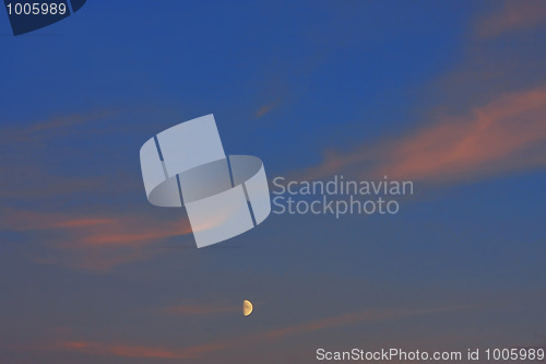 Image of Background of colourful sky with moon.