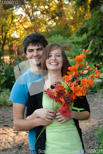 Image of Young Couple In The Fall
