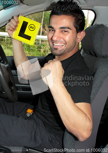 Image of Happy male learner driver