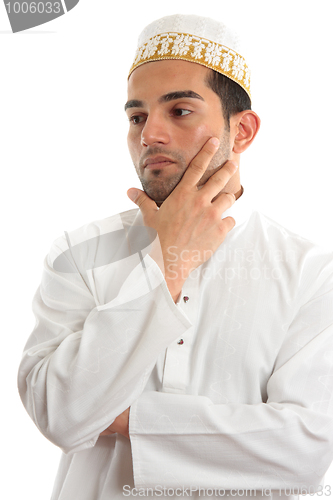 Image of Ethnic man thinking