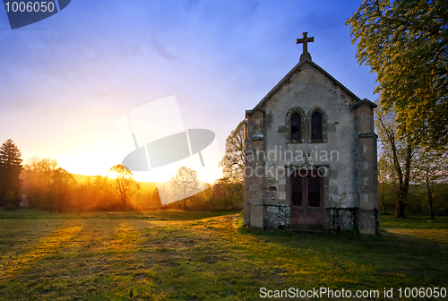 Image of Chapel and sunset