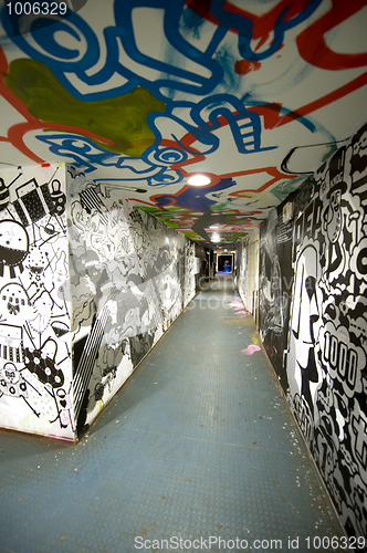 Image of graffiti hallway