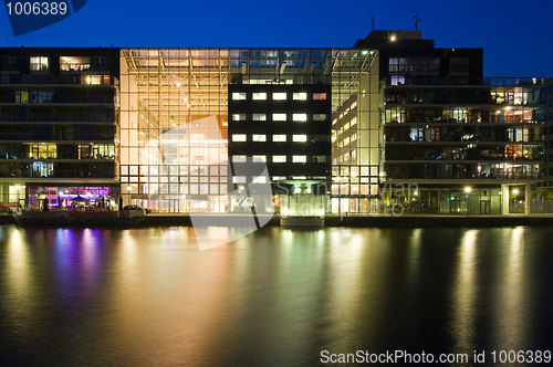 Image of Illuminated office exterior