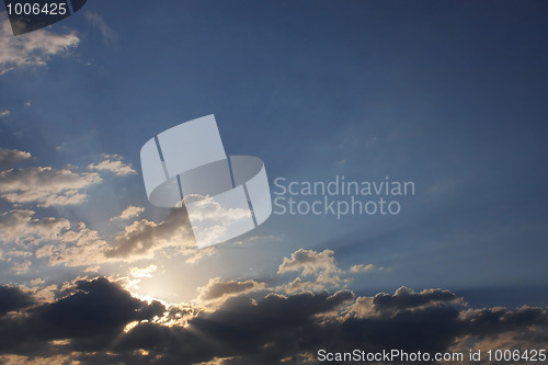 Image of Background of sky with thunderclouds.