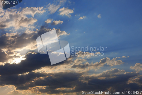 Image of Background of sky with thunderclouds.