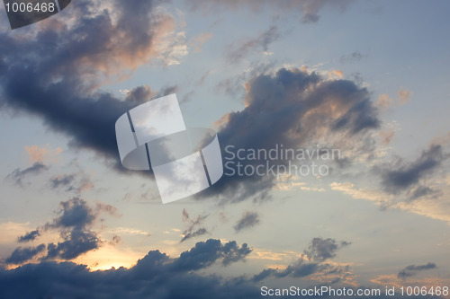 Image of Background of sky with thunderclouds.