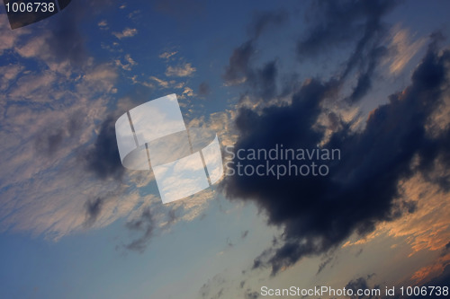 Image of Background of sky with thunderclouds.