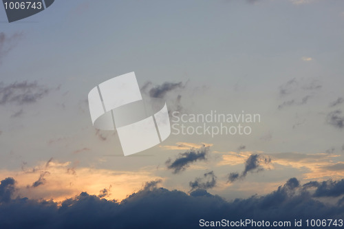 Image of Background of sky with thunderclouds.