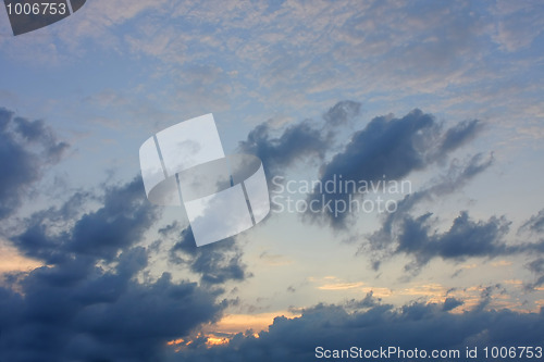 Image of Background of sky with thunderclouds.