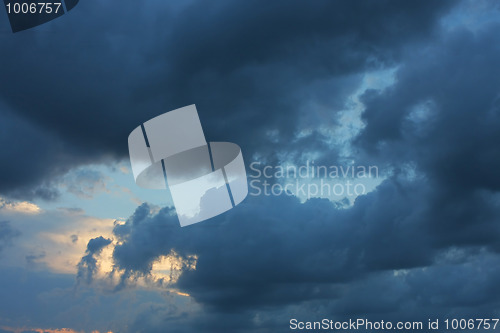 Image of Background of sky with thunderclouds.