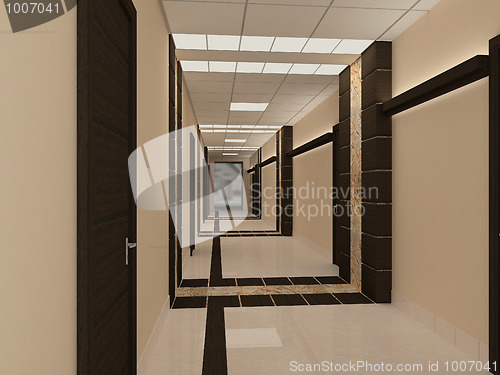 Image of Empty hallway in modern building