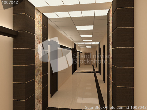 Image of Empty hallway in modern building
