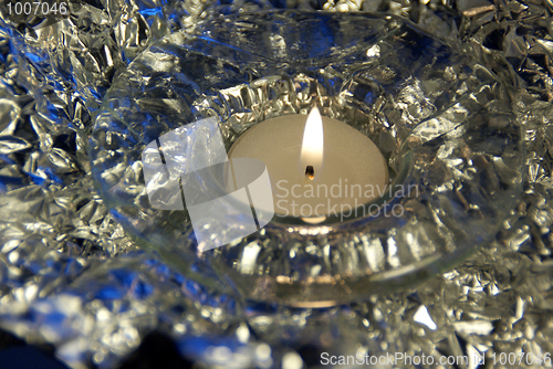 Image of Burning Tea Light Candle