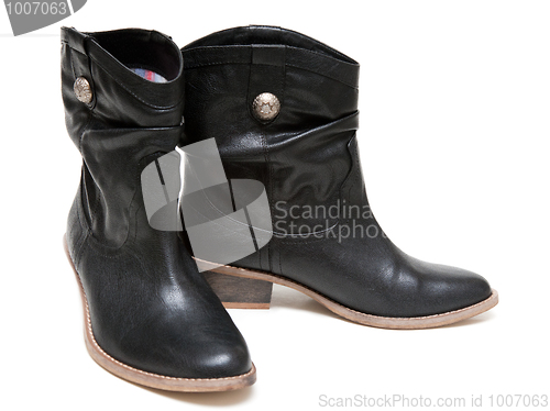 Image of Black pair leather boots