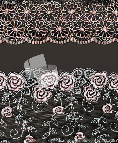 Image of Collage lace with pattern in the manner of flower