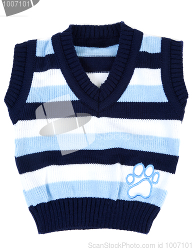 Image of Baby sweater striped with blue strip