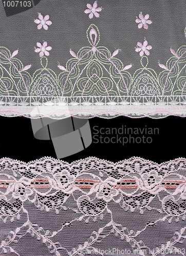 Image of Collage lace with pattern on black background