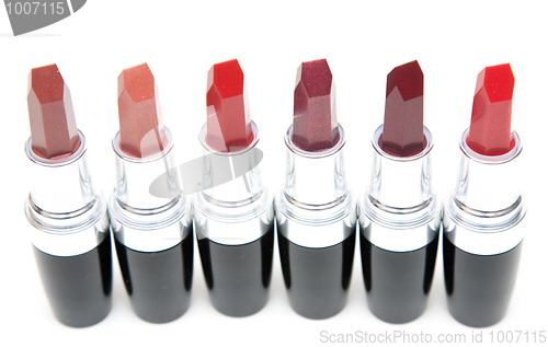 Image of Lipstick stands in row
