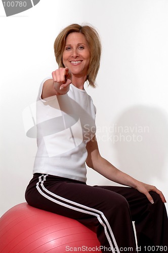 Image of beautiful woman in fitness gym